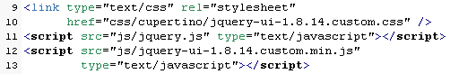 Подключение css и библиотек jQuery